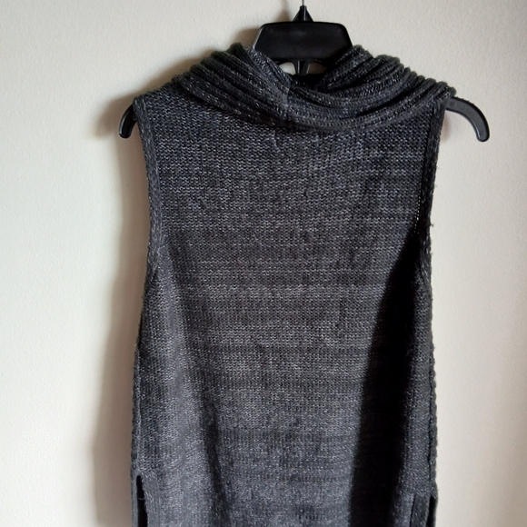 Elle  Cowl Neck Sleeveless Tunic Sweater Gray Small - Picture 7 of 9